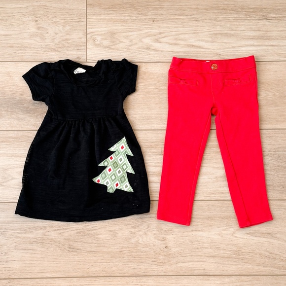 GIRLS PRETTY AND FESTIVE WINTER HOLIDAY CHRISTMAS CLOTHING BUNDLE 18-24M/2T - Picture 6 of 8